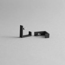 Load image into Gallery viewer, Detail of Black Square Earrings