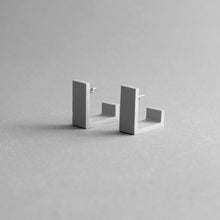 Load image into Gallery viewer, Detail of Grey Square Earrings
