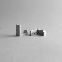 Load image into Gallery viewer, Detail of Grey Square Earrings