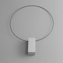 Load image into Gallery viewer, Detail of Grey Rectangle Necklace