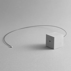Detail of the White Cube Necklace's magnetic chain 