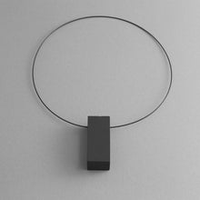 Load image into Gallery viewer, Detail of the Black Rectangle Necklace
